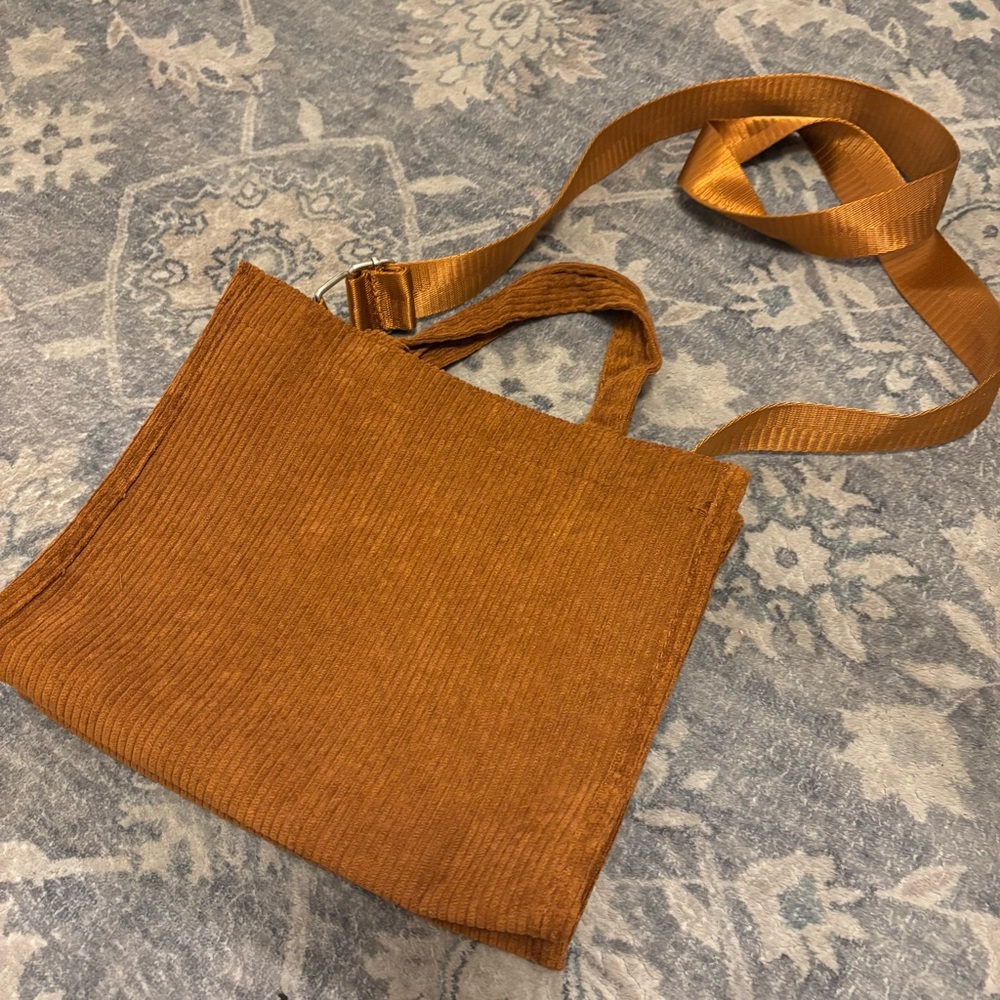 Brown Corduroy Crossbody Handbag - Picture 8 of 12
